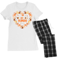 Diversity Melanin Skin Tone Hand Heart We Are All Human T Shirt Women's Pajamas Set | Artistshot