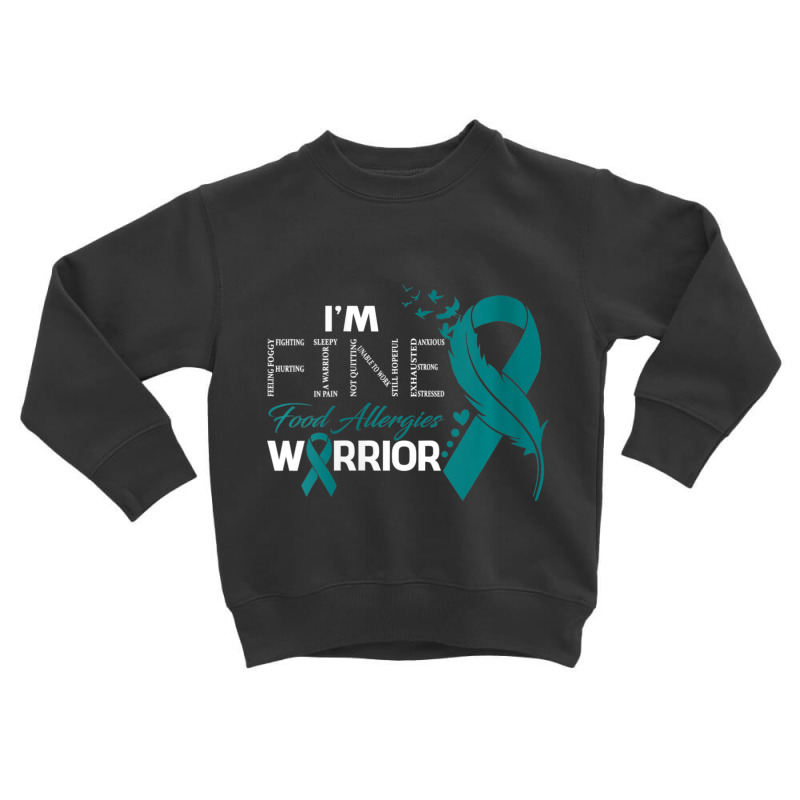 Womens Food Allergies Warrior I'm Fine Feather V-neck Toddler Sweatshirt | Artistshot