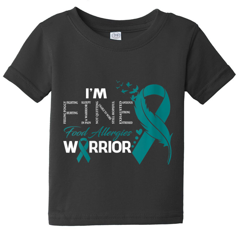 Womens Food Allergies Warrior I'm Fine Feather V-neck Baby Tee | Artistshot