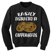 Easily Distracted By Copperheads Snake T Shirt Youth Sweatshirt | Artistshot