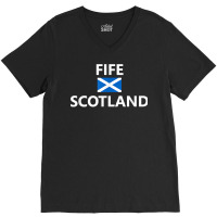 Fife Scotland Scottish Flag City T Shirt V-neck Tee | Artistshot