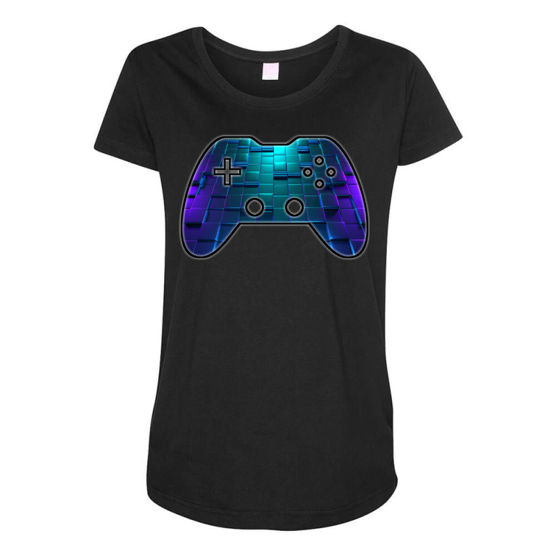 3d Abstract Blocks Pattern Gaming Gamer Abstract Gamepad Controller Vi Maternity Scoop Neck T-shirt by wsletiguuri | Artistshot