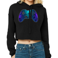 3d Abstract Blocks Pattern Gaming Gamer Abstract Gamepad Controller Vi Cropped Hoodie | Artistshot