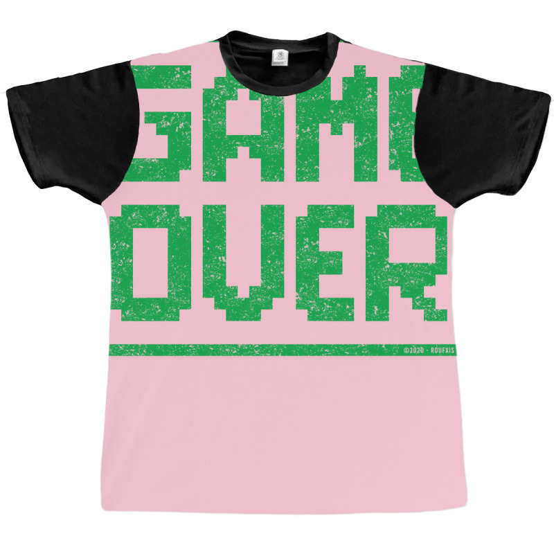 Game Over Green Worn Quote Graphic T-shirt by peemotchalwe4 | Artistshot