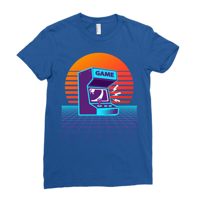 Arcade Machine Retrowave Humor Ladies Fitted T-Shirt by eullershexs | Artistshot