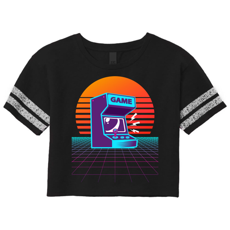 Arcade Machine Retrowave Humor Scorecard Crop Tee by eullershexs | Artistshot