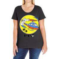 Helicopter Kick Red Ladies Curvy T-shirt | Artistshot