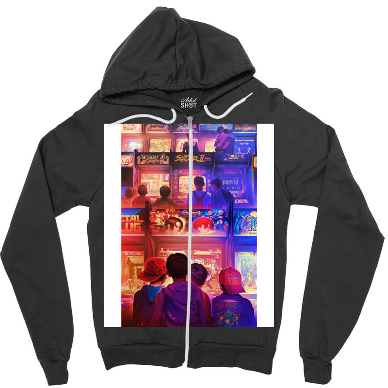 Arcade Machines Yellow Zipper Hoodie | Artistshot