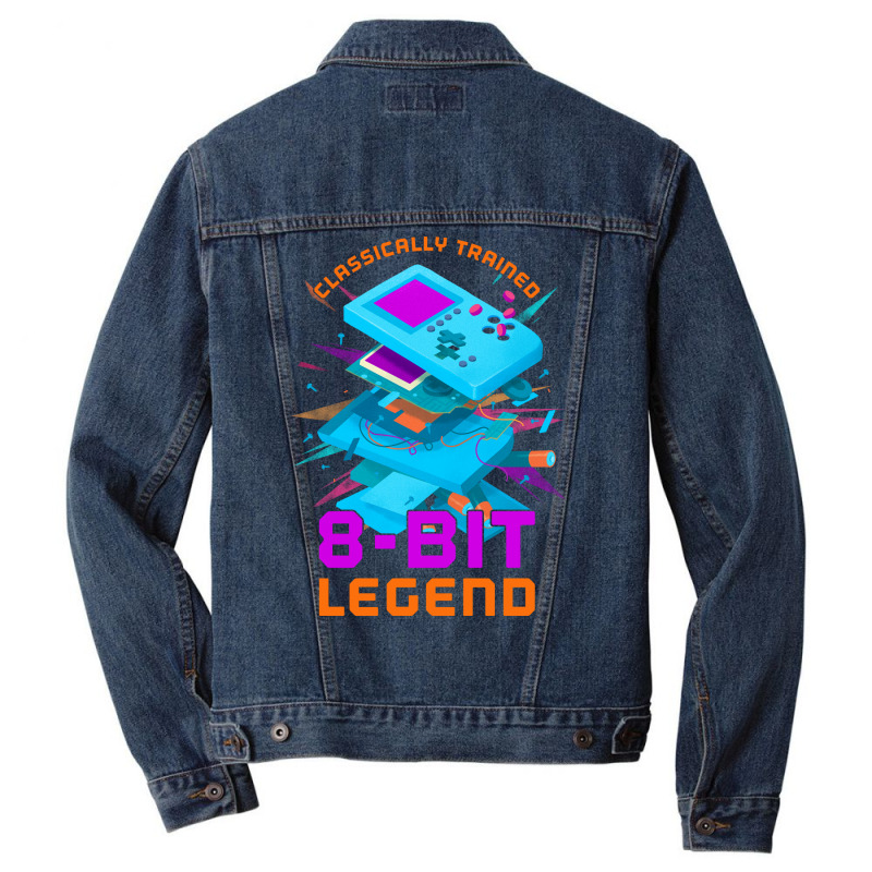 Retro Gamer 8bit Legend Handheld Stars Men Denim Jacket by peemotchalwe4 | Artistshot