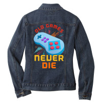 Retro Gamer 8bit Legend New Pad Ladies Denim Jacket | Artistshot