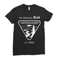 The Original Blm Est. 1946bureau Of Land Management White Ladies Fitted T-shirt | Artistshot