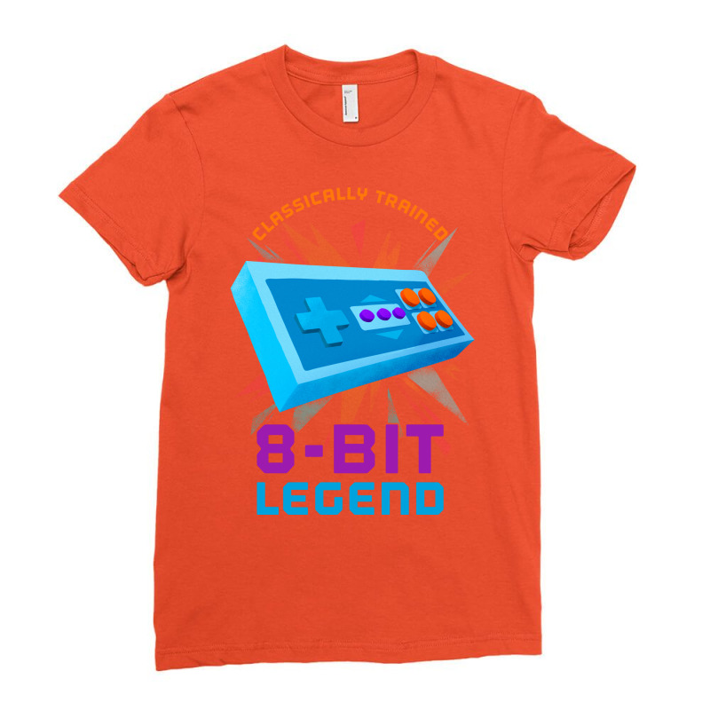 Retro Gamer 8bit Legend Gamepad Humor Ladies Fitted T-Shirt by sadakmnie | Artistshot