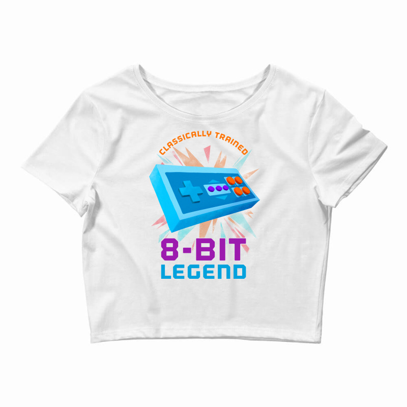 Retro Gamer 8bit Legend Gamepad Humor Crop Top by sadakmnie | Artistshot