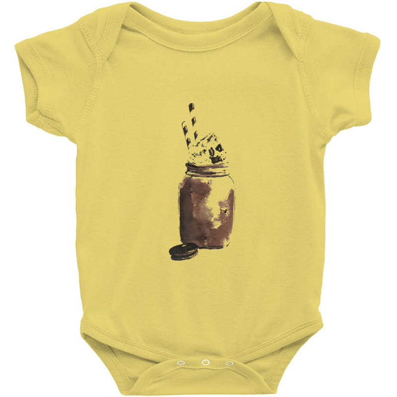 Chocolate Cookie Milkshake,cookies And Cream Smoothie Milksha Baby Bodysuit by marinah | Artistshot