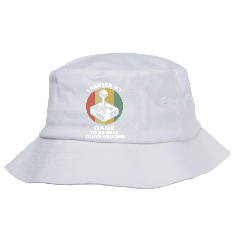 I Paused My Game To Be Here Funny Retro Vintage Vintage Bucket Hat by abuintchiz | Artistshot