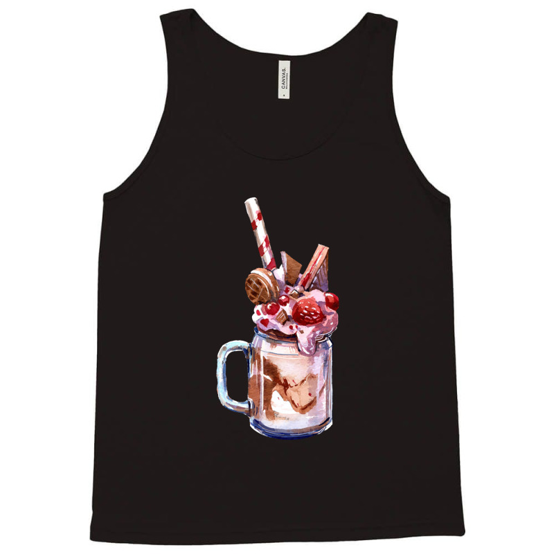 Chocolate Strawberry Milkshake,chocolate Strawberry Overshake Tank Top by marinah | Artistshot