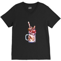 Chocolate Strawberry Milkshake,chocolate Strawberry Overshake V-neck Tee | Artistshot