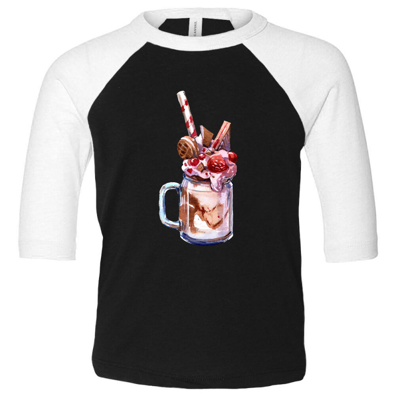 Chocolate Strawberry Milkshake,chocolate Strawberry Overshake Toddler 3/4 Sleeve Tee by marinah | Artistshot