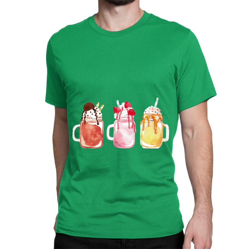 Chocolate Strawberry Vanilla Milkshake,triple Milkshake Set Classic T-shirt by marinah | Artistshot