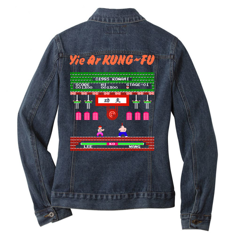 Mod2 Arcade Yie Ar Kungfu Video Game Nature Ladies Denim Jacket by dabranxamyl | Artistshot