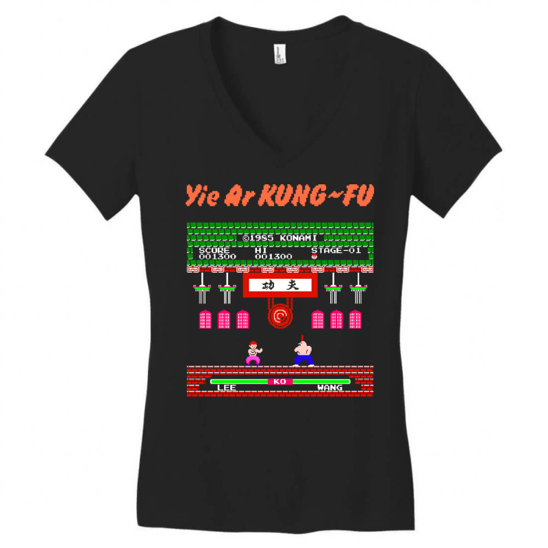 Mod2 Arcade Yie Ar Kungfu Video Game Nature Women's V-Neck T-Shirt by dabranxamyl | Artistshot