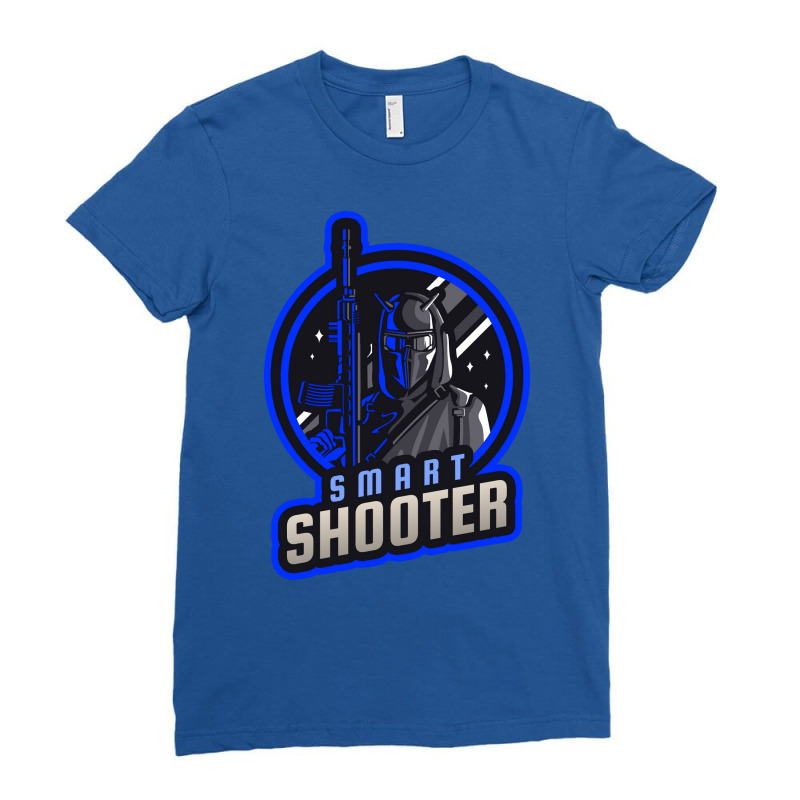 Blue Smart Shooter With A Sniper Riffle Yellow Ladies Fitted T-Shirt by meisammayukat | Artistshot