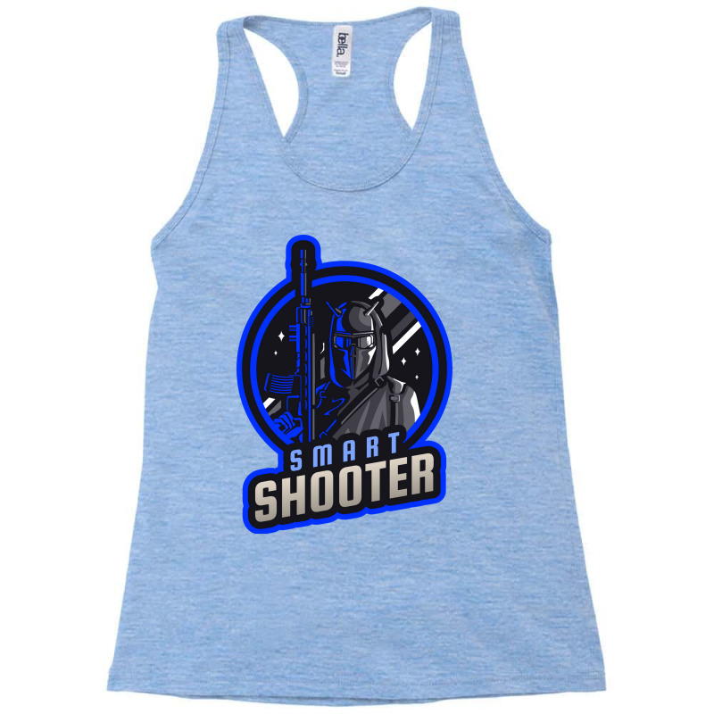 Blue Smart Shooter With A Sniper Riffle Yellow Racerback Tank by meisammayukat | Artistshot