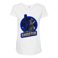 Blue Smart Shooter With A Sniper Riffle Yellow Maternity Scoop Neck T-shirt | Artistshot