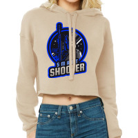 Blue Smart Shooter With A Sniper Riffle Yellow Cropped Hoodie | Artistshot