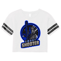 Blue Smart Shooter With A Sniper Riffle Yellow Scorecard Crop Tee | Artistshot