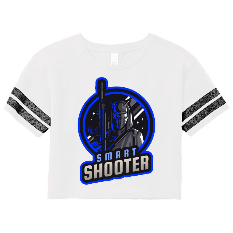 Blue Smart Shooter With A Sniper Riffle Yellow Scorecard Crop Tee by meisammayukat | Artistshot