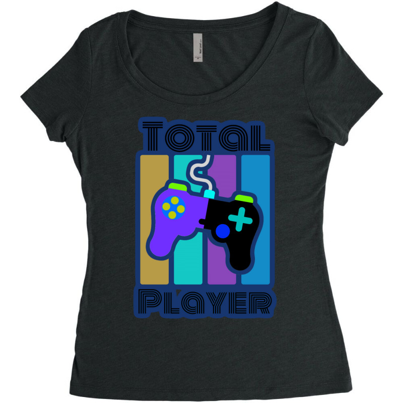 Total Player Gamer Design Blue Women's Triblend Scoop T-shirt by gulushdaveidj | Artistshot