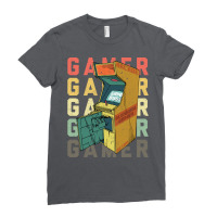 Oldskool Vintage Arcade Gamer Blue Ladies Fitted T-shirt | Artistshot