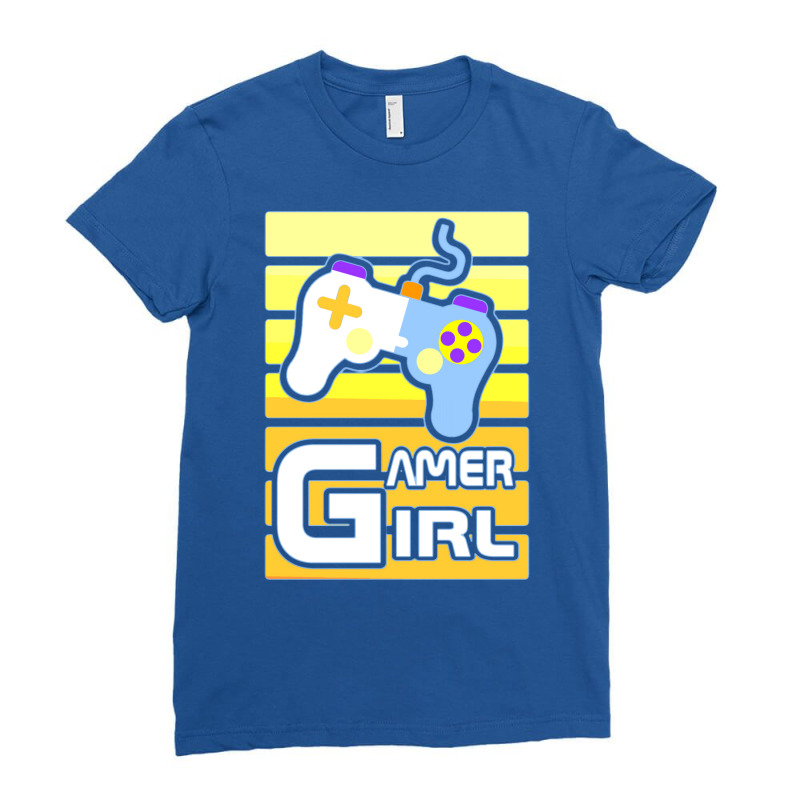 Yellow Gamer Girl 70s Ladies Fitted T-Shirt by csajlegims | Artistshot