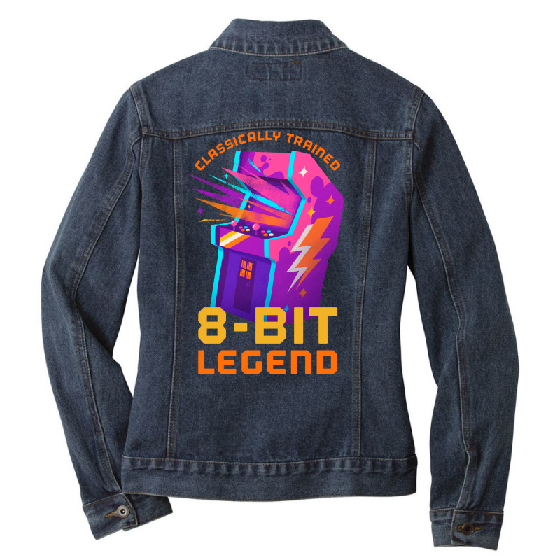 Retro Gamer 8bit Legend Arcade Pos Ladies Denim Jacket by foguelauezov1 | Artistshot