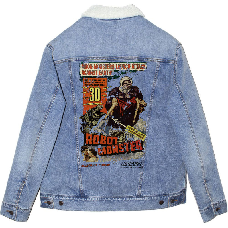 Robot Monster Unisex Sherpa-Lined Denim Jacket by roziercompe1 | Artistshot