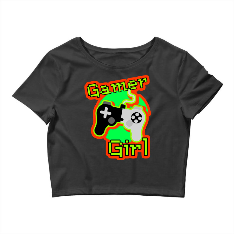 Orange And Green Gamer Girl Yellow Crop Top by tokoweeweef | Artistshot