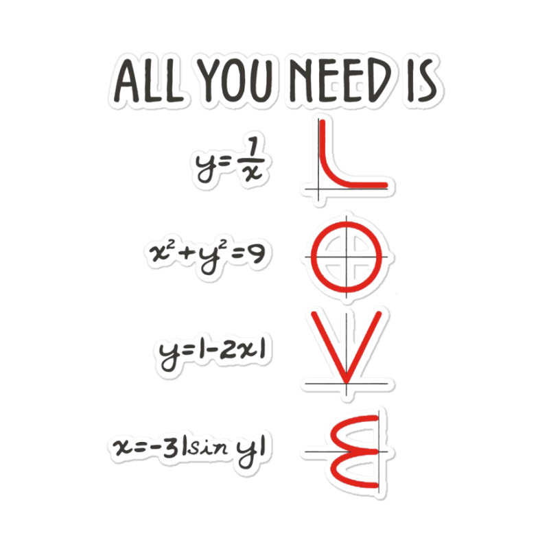 All You Need Is Love Equations Sticker | Artistshot