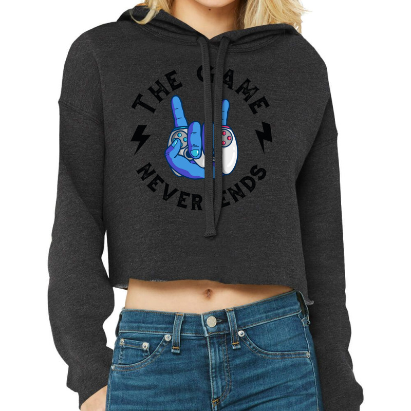 The Game Never Ends Love Cropped Hoodie by vaimonangz | Artistshot