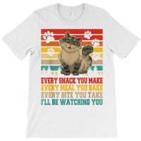 Funny Snack Meal And Bite I'll Be Watching You Siberian Cat T Shirt T-shirt | Artistshot