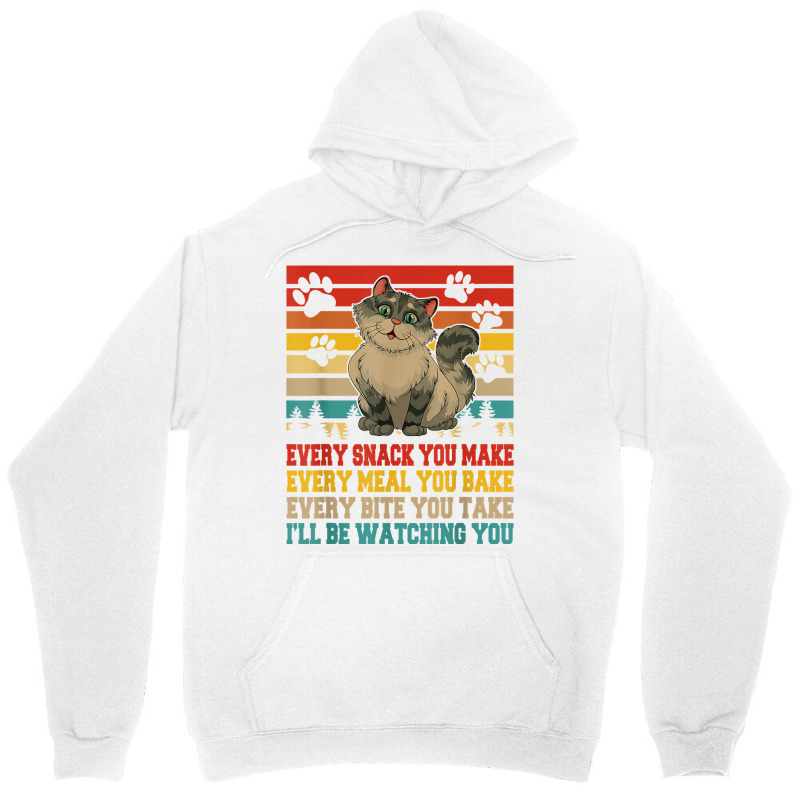 Funny Snack Meal And Bite I'll Be Watching You Siberian Cat T Shirt Unisex Hoodie by thunmzien | Artistshot