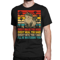 Funny Snack Meal And Bite I'll Be Watching You Siberian Cat T Shirt Classic T-shirt | Artistshot