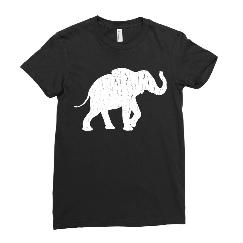 Distressed Elephant Silhouette Ladies Fitted T-Shirt by DonnaSchennum1234 | Artistshot