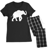 Distressed Elephant Silhouette Women's Pajamas Set | Artistshot