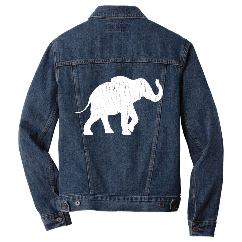 Distressed Elephant Silhouette Men Denim Jacket by DonnaSchennum1234 | Artistshot