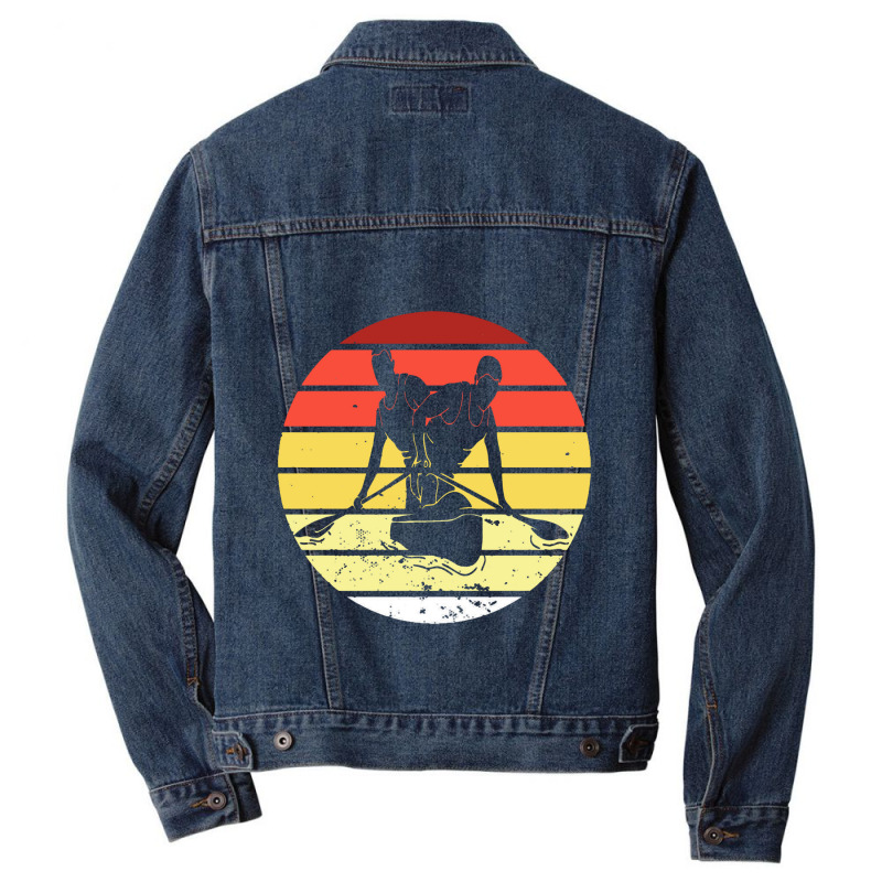 Canoeing Vintage Paddling Paddle Canoe Canoer Men Denim Jacket | Artistshot