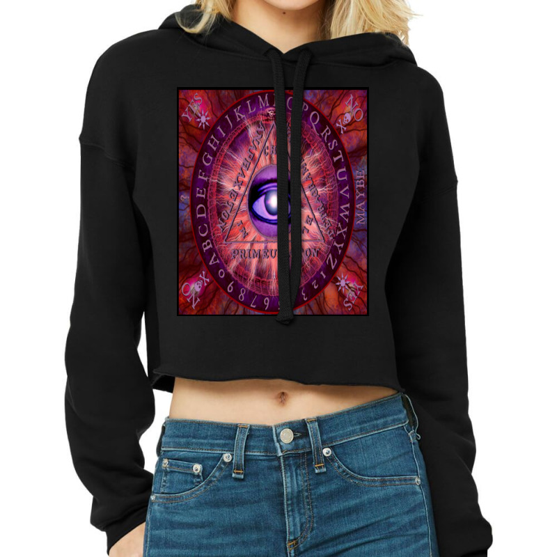 Triangle Of Art Necronomicon Divination Board Cropped Hoodie by apolitery | Artistshot