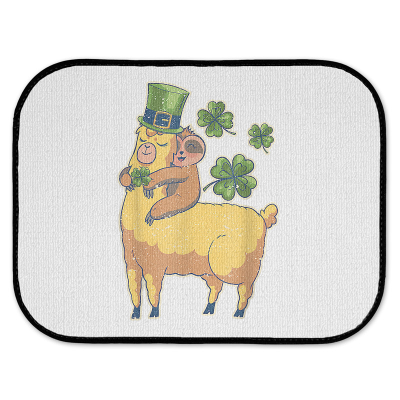 Funny Irish Sloth Llama Shamrock St Patricks Day Animal Love T Shirt Rear Car Mat | Artistshot