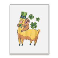 Funny Irish Sloth Llama Shamrock St Patricks Day Animal Love T Shirt Metal Print Vertical | Artistshot