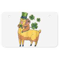 Funny Irish Sloth Llama Shamrock St Patricks Day Animal Love T Shirt Atv License Plate | Artistshot